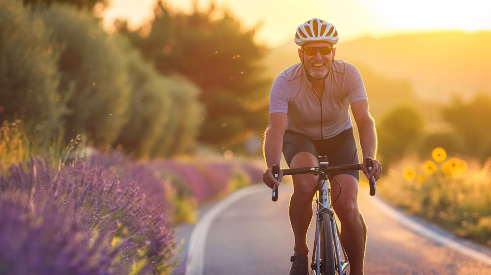 Cycliste sur route